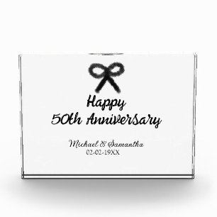 Happy 50th anniversary add couple name date weddin photo block