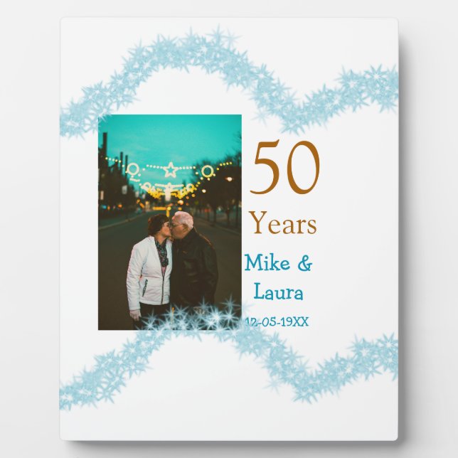 Happy 50th anniversary add couple name date weddin plaque (Front)