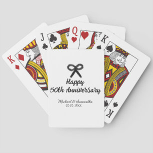 Happy 50th anniversary add couple name date weddin playing cards