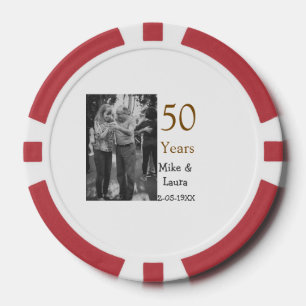 Happy 50th anniversary add couple name date weddin poker chips