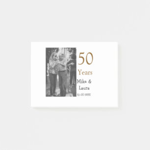 Happy 50th anniversary add couple name date weddin post-it notes