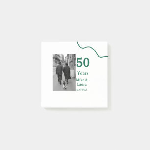 Happy 50th anniversary add couple name date weddin post-it notes