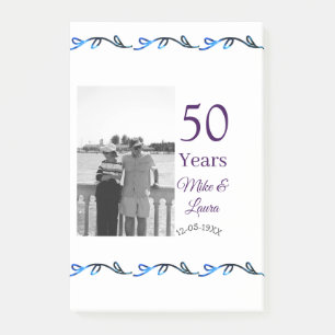 Happy 50th anniversary add couple name date weddin post-it notes