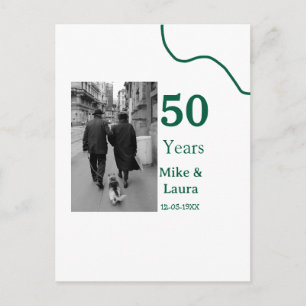 Happy 50th anniversary add couple name date weddin postcard