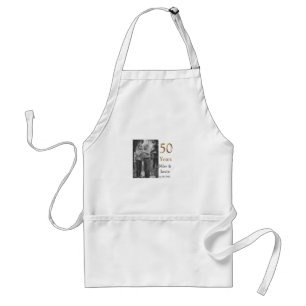 Happy 50th anniversary add couple name date weddin standard apron