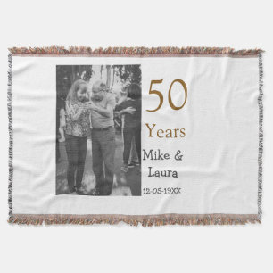Happy 50th anniversary add couple name date weddin throw blanket