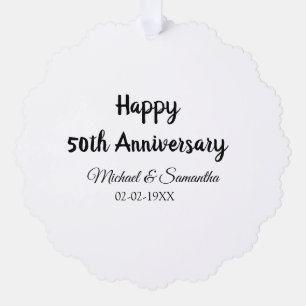 Happy 50th anniversary add couple name date weddin tree decoration card