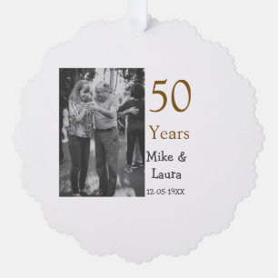 Happy 50th anniversary add couple name date weddin tree decoration card