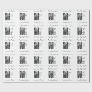 Happy 50th anniversary add couple name date weddin wrapping paper
