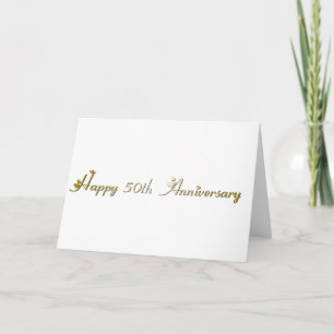 Happy 50th Anniversary Gold Font Card