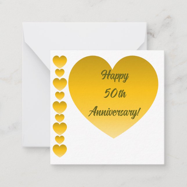Happy 50th Anniversary Note Card (Front)