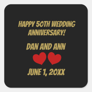 Happy 50th Anniversary  Square Sticker
