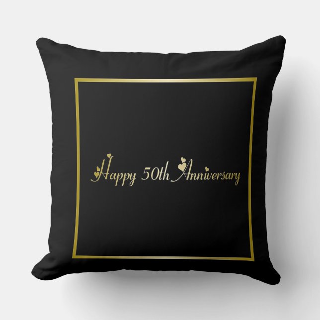 Happy 50th Anniversary throw pillow (Front)