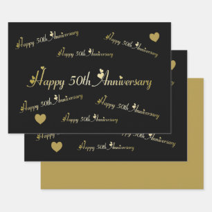 Happy 50th Anniversary  Wrapping Paper Sheet