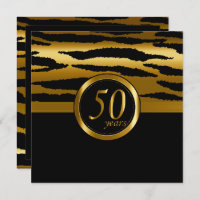 Happy 50th Anniversary Years | Zebra Pattern