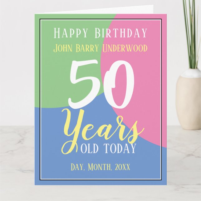 Happy 50th Birthday Card (Front)