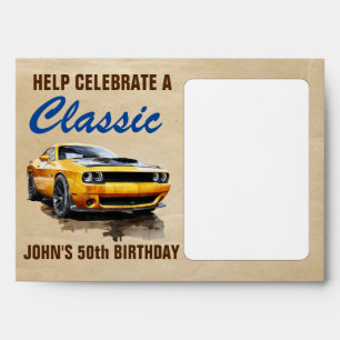 Happy 50th Birthday Classic Muscle Car Envelope
