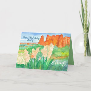 Happy 50th Birthday Desert Mountains Personalised Card