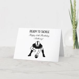 Happy 50th Birthday Football Sports  Thank You Card