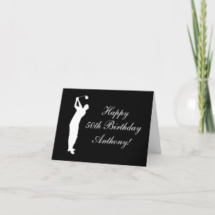 Happy 50th Birthday Golfer Sports Par  Thank You Card