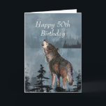 Happy 50th Birthday Howling Wolf You're Awesome  Card<br><div class="desc">Happy 50th Birthday Howling Wolf You're Awesome</div>