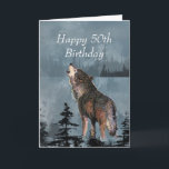Happy 50th Birthday Howling Wolf You're Awesome  Card<br><div class="desc">Happy 50th Birthday Howling Wolf You're Awesome</div>