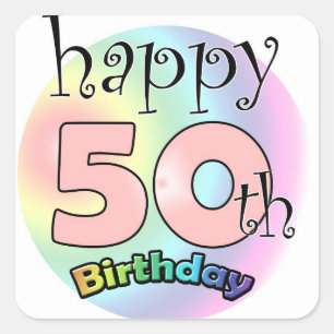 Happy 50th Birthday (king) Square Sticker