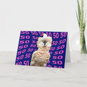 Happy 50th Birthday Moluccan Cockatoo Card