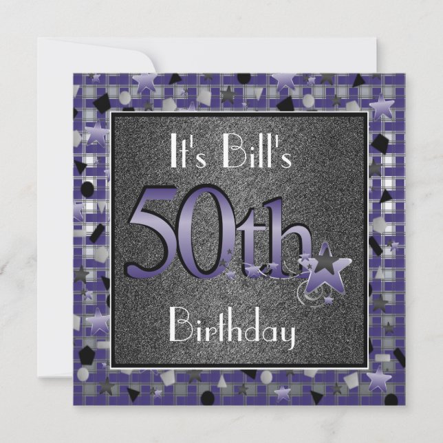 Happy 50th Birthday Party InvitationPERSONALIZED   Invitation (Front)