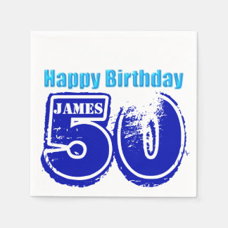 Happy 50th Birthday Personalised Paper Napkins