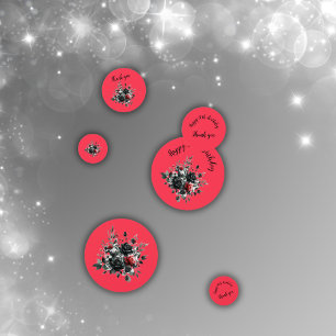 Happy 50th Birthday Red and Black Roses Confetti