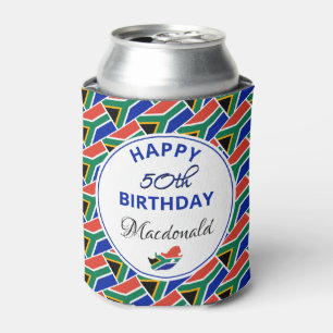 HAPPY 50th BIRTHDAY South Africa Custom Keepsake Can Cooler