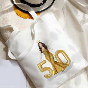 happy 50th birthday tote bag