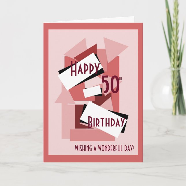 Happy 50th birthday wishing you a wonderful day card (Front)