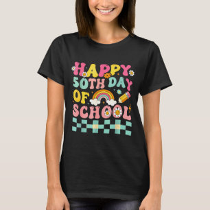 Happy 50th Day Of School Retro Teacher Students Sm T-Shirt
