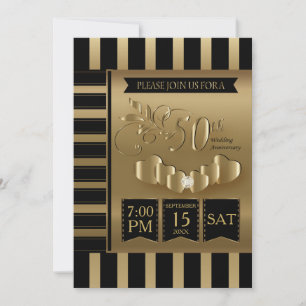 Happy 50th Golden Anniversary  Invitation