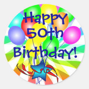 Happy 50th or ? Festive Birthday Stickers