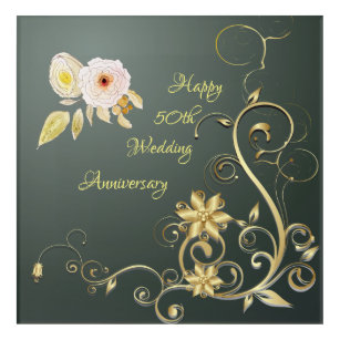 Happy 50th Wedding Anniversary  Acrylic Wall Art