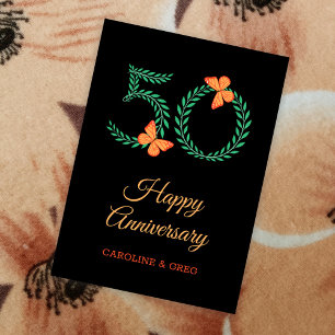 Happy 50th Wedding Anniversary Butterfly Card