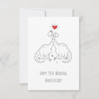 Happy 50th Wedding Anniversary Dinosaurs Card