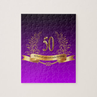 Happy 50th Wedding Anniversary Gifts Jigsaw Puzzle