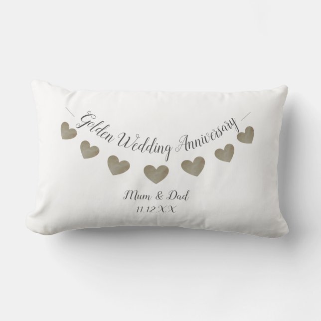 Happy 50th Wedding anniversary mom & dad Lumbar Cushion (Front)