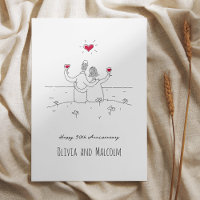 Happy 50th Wedding Anniversary Red Heart Married