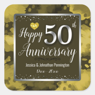 Happy 50th Wedding Anniversary Square Sticker