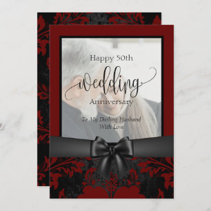 Happy 50th wedding anniversary traditional photo i invitation