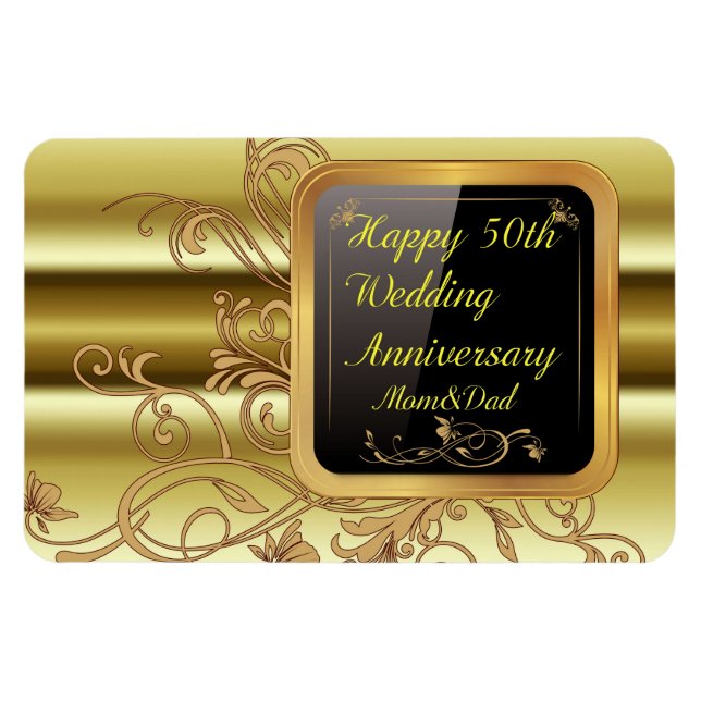 Happy 50th Wedding AnniversaryFlexible Photo Magnt Magnet (Horizontal)