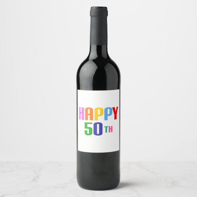 Happy 50th wine label (Front)
