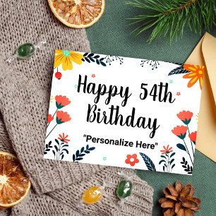 Happy 54th Birthday Postcard