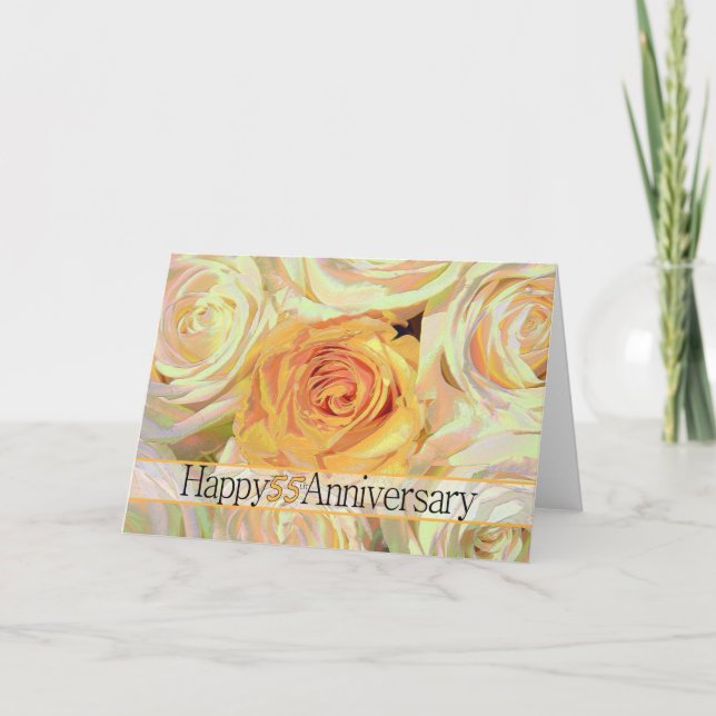 Happy 55th Anniversary roses Card (Front)