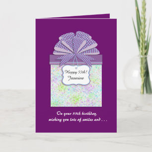 Happy 55th Birthday 3 Panel Card